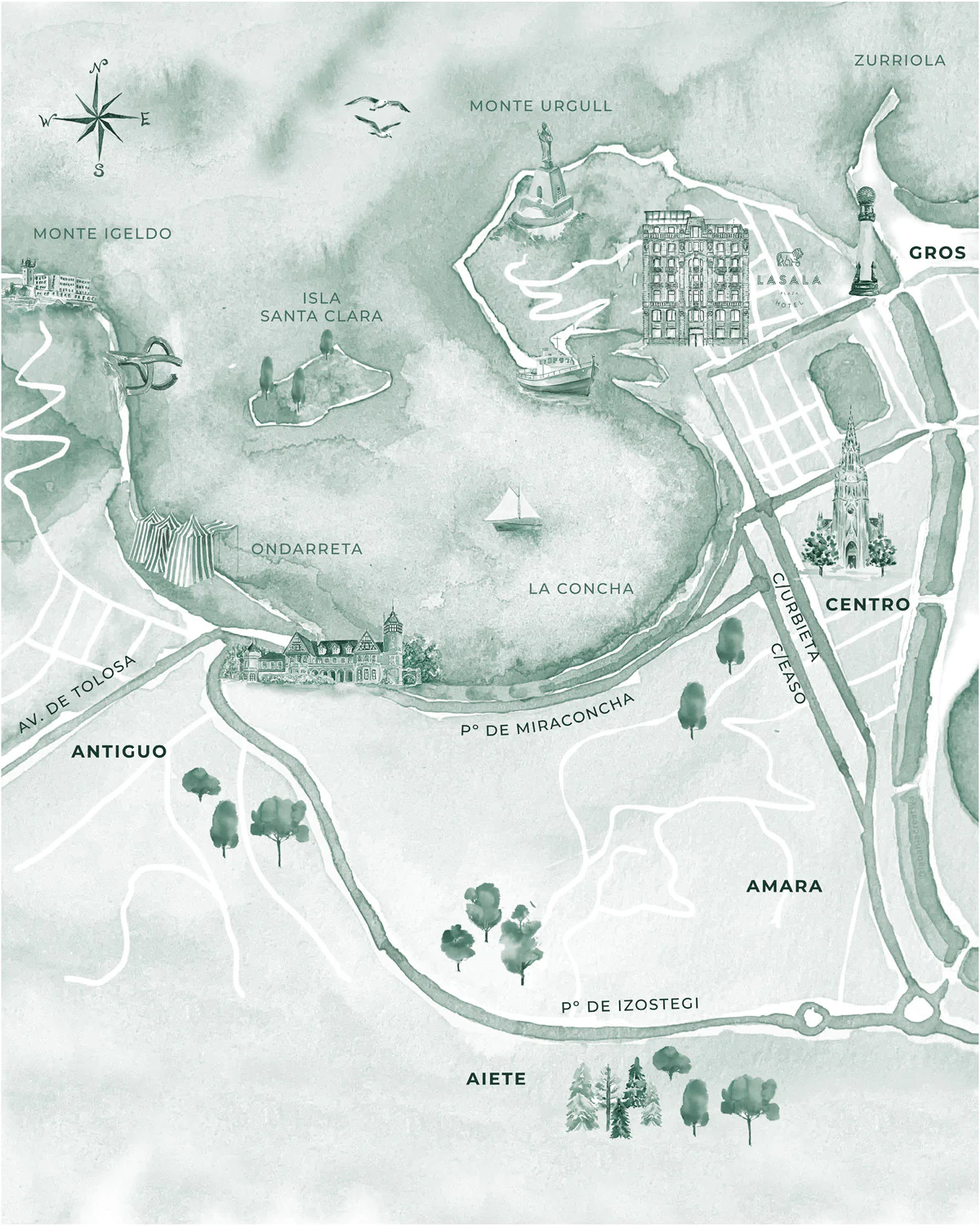 Map of San Sebastián — Lasala Plaza Hotel